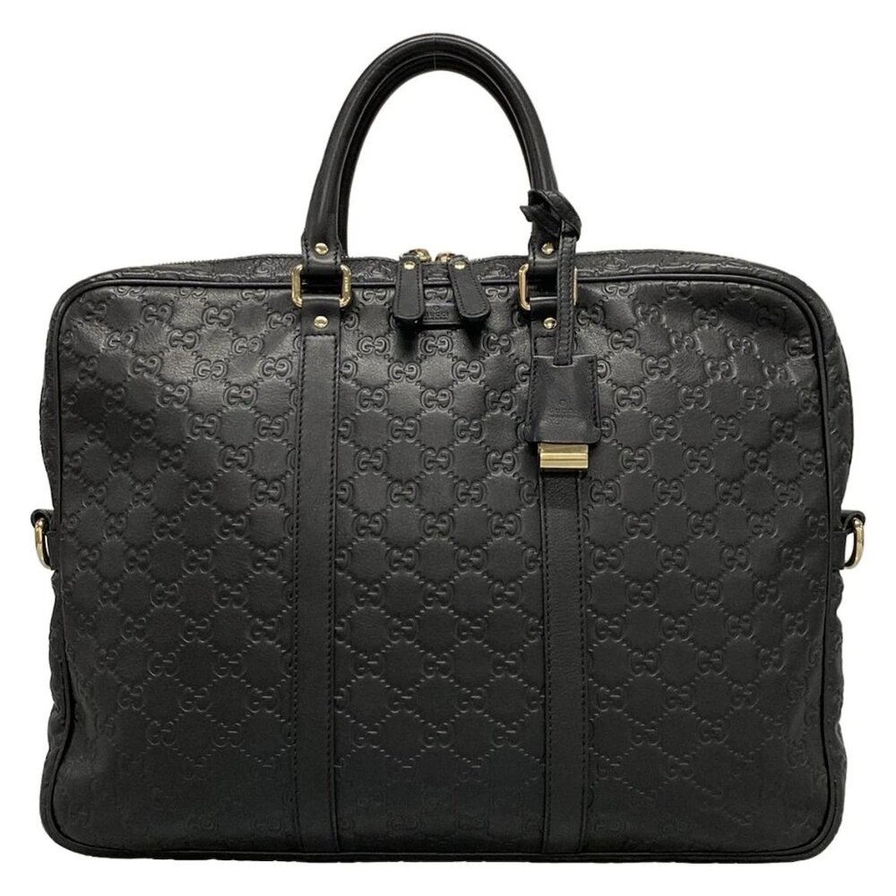 GUCCI Guccissima Black Leather Business Bag bran646-100325